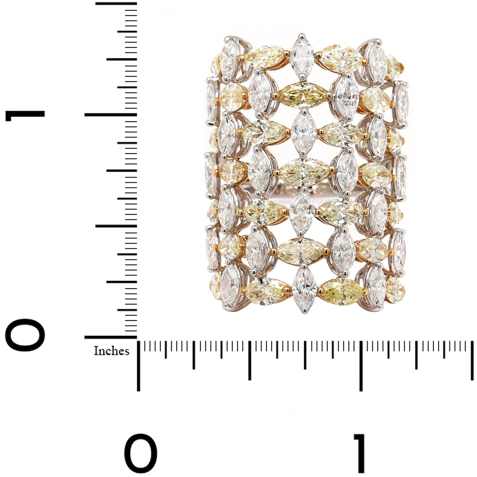 Etho Maria 18K Two-Tone Gold White and Yellow Marquise Diamond Ring