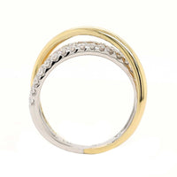 14K Two-Tone Gold Criss Cross Diamond Ring