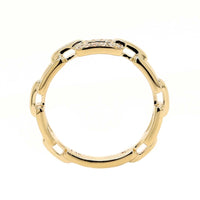 14K Yellow Gold Pave Diamond Chain Link Ring