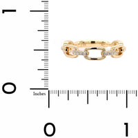 14K Yellow Gold Alternating Pave Diamond Link Ring