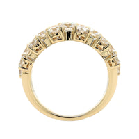 14K Yellow Gold Three Row Diamond Ring