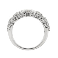 14K White Gold Three Row Diamond Ring