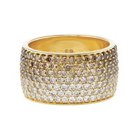 Emily P. Wheeler 18K Yellow Gold Brown and White Diamond Cigar Ombre Ring
