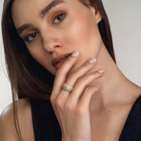 Emily P. Wheeler 18K Yellow Gold Brown and White Diamond Cigar Ombre Ring
