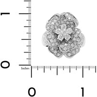Leo Pizzo 18K White Gold Pave Diamond Flower Ring