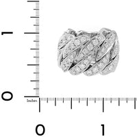 Leo Pizzo 18K White Gold Pave Diamond Wide Band Ring
