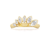 Sorellina 18K Yellow Gold Graduating Marquise Diamond Petal Ring