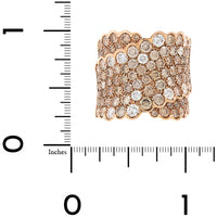 Leo Pizzo 18K Rose Gold Pave Brown and White Diamond Wide X Ring