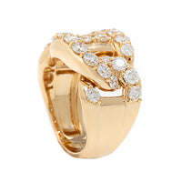 Leo Pizzo 18K Yellow Gold Diamond Link Ring
