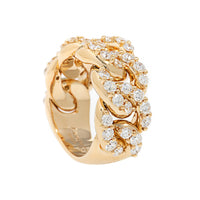 Leo Pizzo 18K Yellow Gold Pave Diamond Curb Link Ring