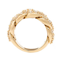 Leo Pizzo 18K Yellow Gold Pave Diamond Curb Link Ring