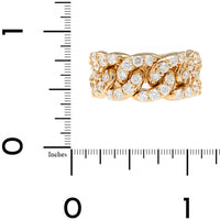 Leo Pizzo 18K Yellow Gold Pave Diamond Curb Link Ring