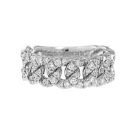 Leo Pizzo 18K White Gold Pave Diamond Curb Link Ring