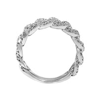 Leo Pizzo 18K White Gold Pave Diamond Curb Link Ring