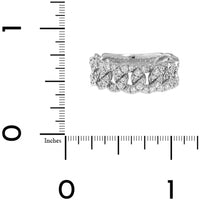 Leo Pizzo 18K White Gold Pave Diamond Curb Link Ring