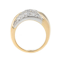 Leo Pizzo 18K Yellow and White Gold Pave Diamond Triangular Designed Ring