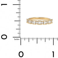 14K Yellow Gold Bar and Prong Set Square Diamond Ring