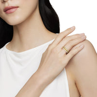 Petite Pavé Four Row Pyramid Ring 18K Yellow Gold with Diamonds, 8.6mm