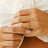 Dana Rebecca 14K Yellow Gold Ava Bea Double Diamond Row Ring