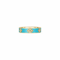 Roberto Coin 18K Yellow Gold Love In Verona Diamond and Turquoise Enamel Ring