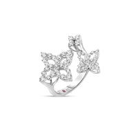 Roberto Coin 18K White Gold Princess Triple Diamond Flower Ring