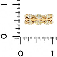 Etho Maria 18K Yellow Gold 3 Row Marquise Shaped Yellow Diamond Ring
