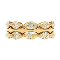 Etho Maria 18K Yellow Gold 3 Row Marquise Shaped Yellow Diamond Ring