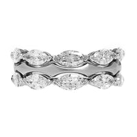 Etho Maria Platinum 3 Row Marquise Shaped Diamond Ring