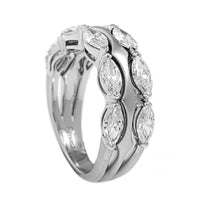 Etho Maria Platinum 3 Row Marquise Shaped Diamond Ring
