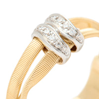 Marco Bicego 18K Yellow Gold Marrakech 2 Strand Pave Diamond Station Ring