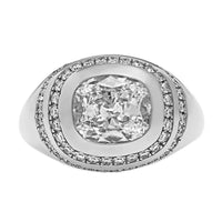 Eclat Jewels Platinum Cushion Shaped Diamond Ring