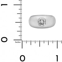 18K White Gold Burnished Set Cushion Cut Diamond Pinky Ring