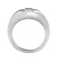 18K White Gold Burnished Set Cushion Cut Diamond Pinky Ring