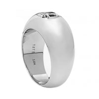 18K White Gold Burnished Set Cushion Cut Diamond Pinky Ring