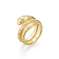 Temple St. Clair 18K Yellow Gold Diamond Serpent Wrap Ring