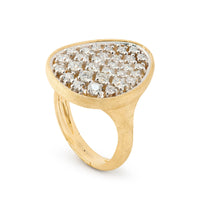 Marco Bicego 18K Yellow and White Gold Lunaria Alta Pave Diamond Ring