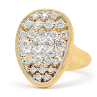 Marco Bicego 18K Yellow and White Gold Lunaria Alta Pave Diamond Ring