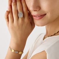 Marco Bicego 18K Yellow and White Gold Lunaria Alta Pave Diamond Ring