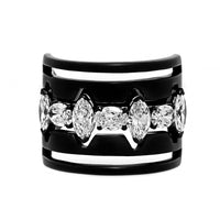 Etho Maria 18K White Gold, Platinum, and Black Rhodium Mixed Shape Diamond Ring