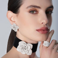 Pasquale Bruni 18K White Gold Pave Diamond Rosina Ring