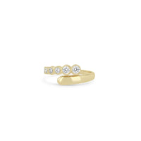 Zoe Chicco 14K Yellow Gold Bezel Set Diamond Overlap Bypass Ring