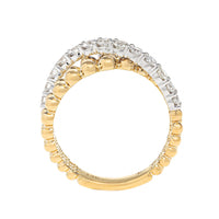 14K Two-Tone Gold Criss Cross Diamond Ring