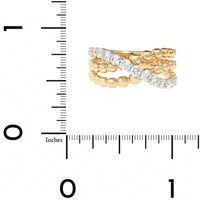 14K Two-Tone Gold Criss Cross Diamond Ring