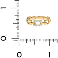 14K Yellow Gold Pave Diamond Chain Link Ring