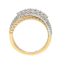 14K Two-Tone Gold Criss Cross Diamond Ring