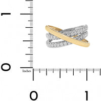 14K Two-Tone Gold Criss Cross Diamond Ring