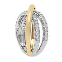 14K Two-Tone Gold Criss Cross Diamond Ring
