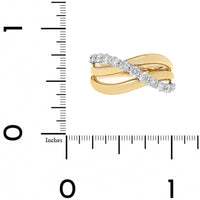 14K Two-Tone Gold Criss Cross Diamond Ring