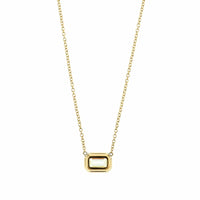18K Yellow Gold Emerald Cut Diamond Pendant Necklace