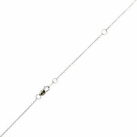 18K White Gold Oval Diamond Pendant Necklace